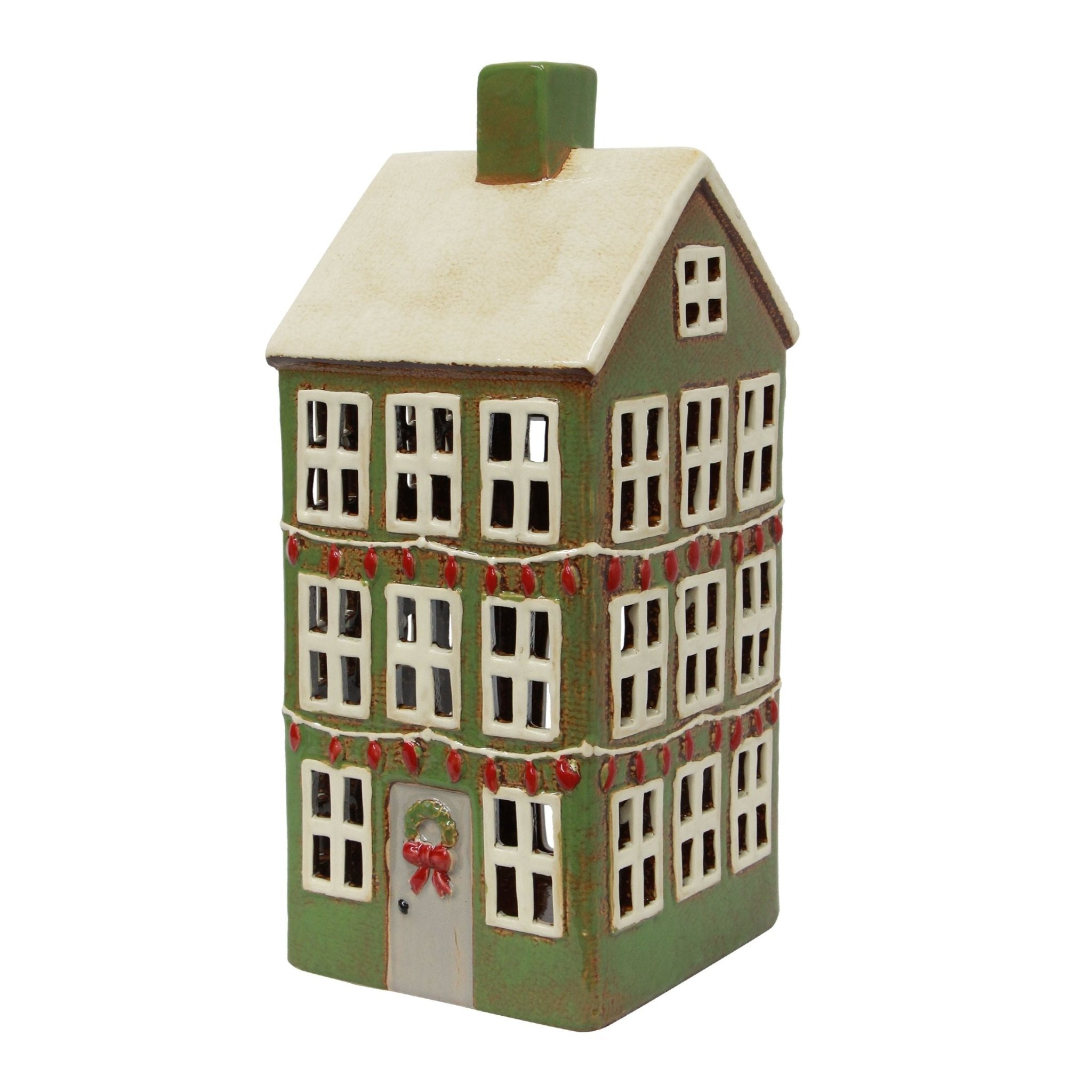 Alsace Tea Light Grande Chalet Christmas Green - Pure Apotheca