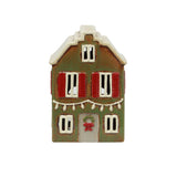 Alsace Tea Light House Christmas Green with Shutters - Pure Apotheca