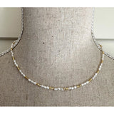 Maisy Rice Pearl Hematite Gold Necklace