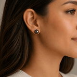 Amalia Midnight Blue Pearl Studs - Pure Apotheca