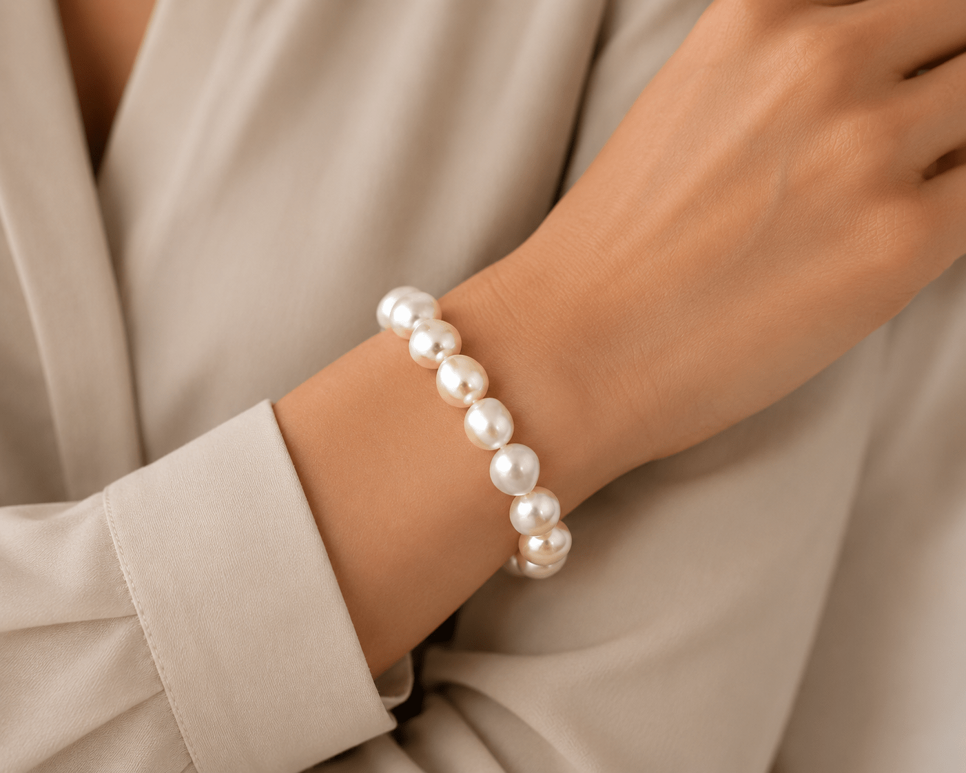 Amara Natural Round Baroque Pearl Bracelet - Pure Apotheca