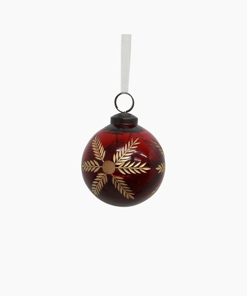 Amina Glass Bauble Red/Gold - Pure Apotheca