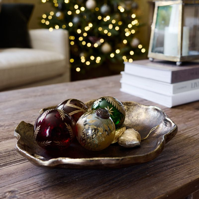 Amina Glass Bauble Red/Gold - Pure Apotheca