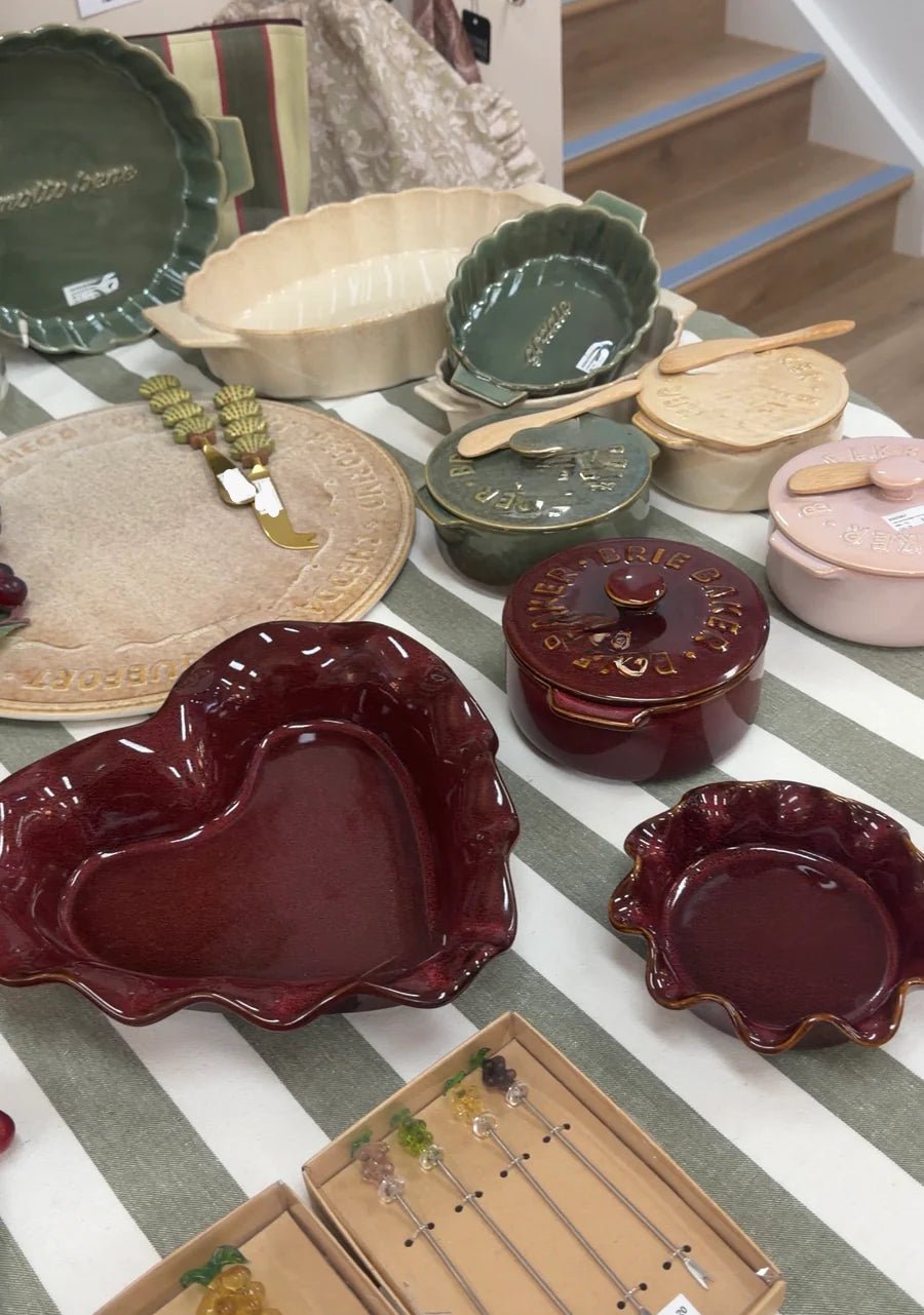 Amore Ceramic Heart Baker Dish Burgundy 26x25x26cm - Pure Apotheca