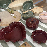 Amore Ceramic Heart Baker Dish Burgundy 26x25x26cm - Pure Apotheca