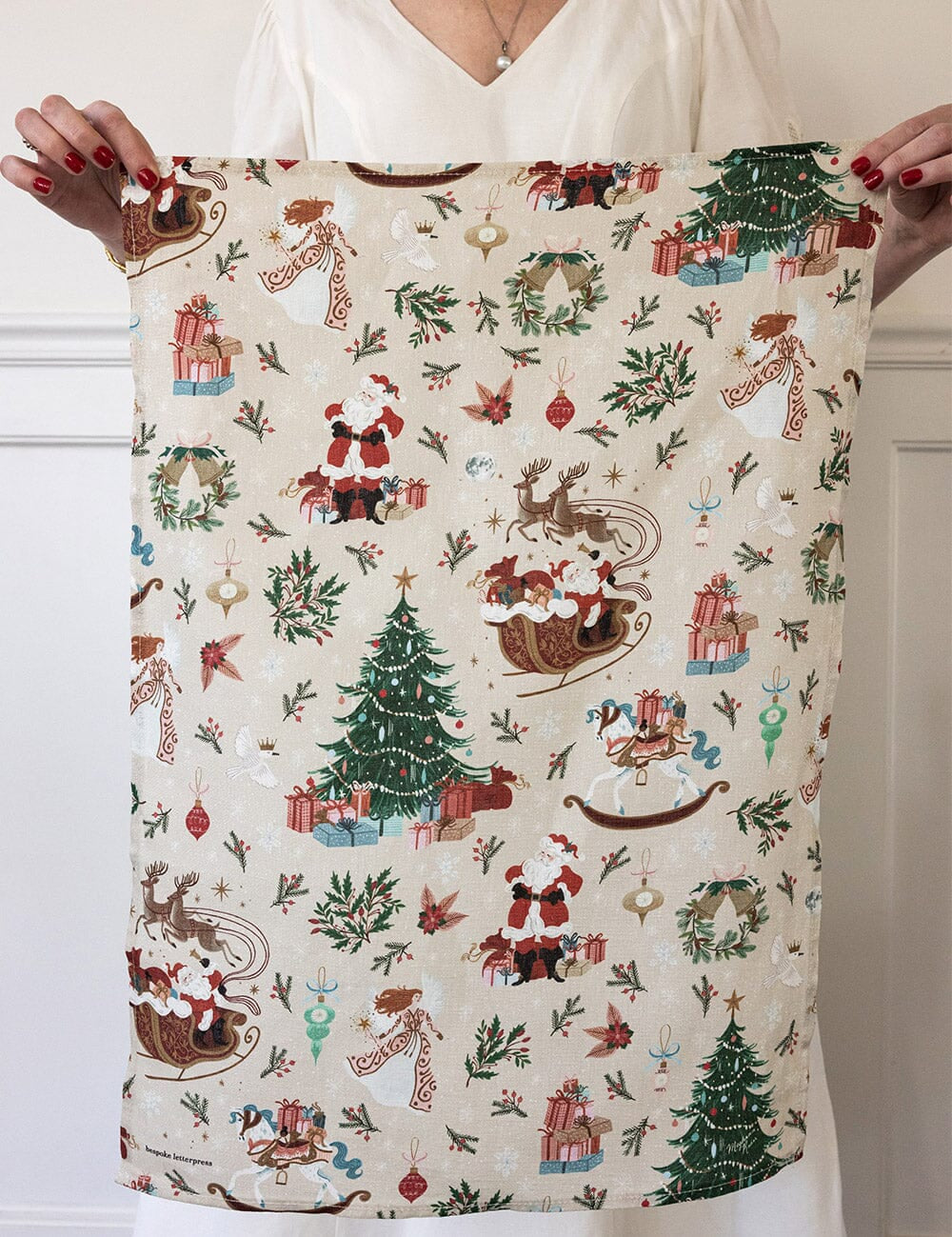 An Enchanted Christmas 100% Linen Tea Towel - Pure Apotheca