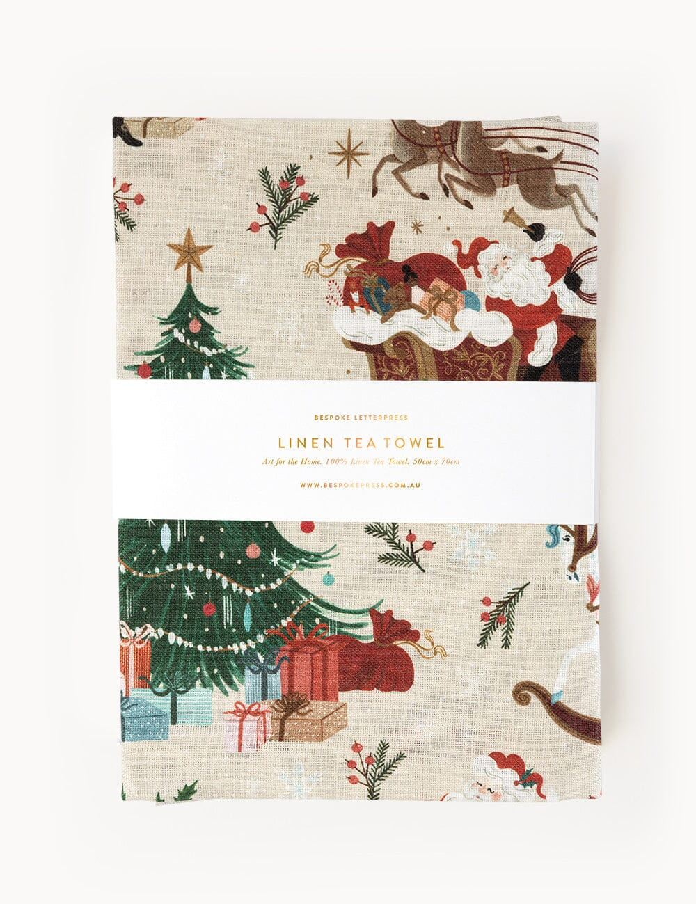 An Enchanted Christmas 100% Linen Tea Towel - Pure Apotheca