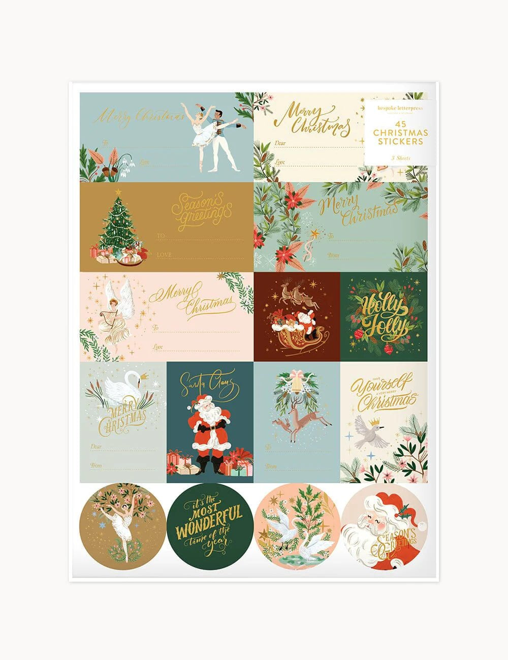 "An Enchanted Christmas" Christmas Stickers Pack 45pk - Pure Apotheca