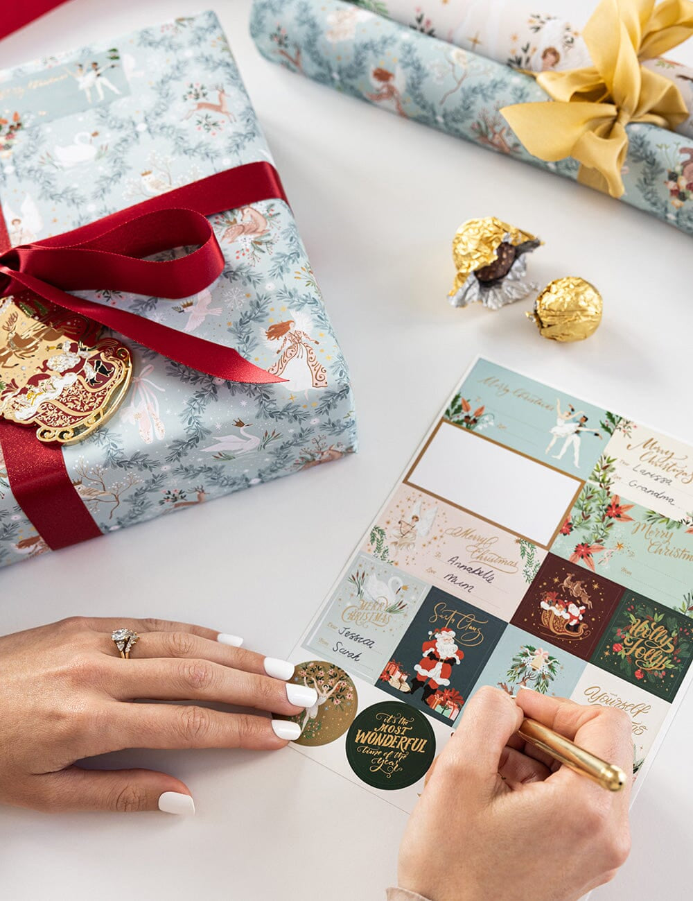 "An Enchanted Christmas" Christmas Stickers Pack 45pk - Pure Apotheca