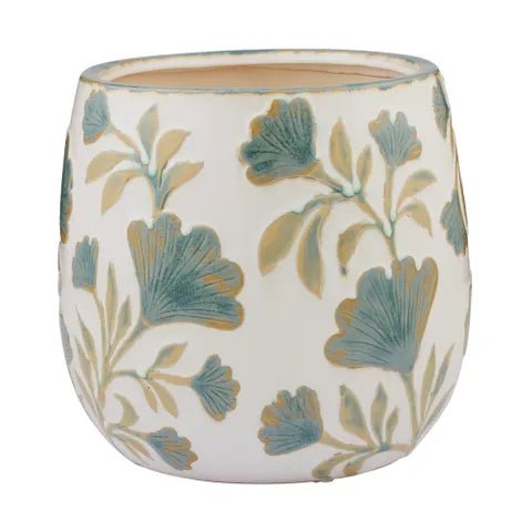 Anchal Ceramic Pot 24x23cm Blue/Olive - Pure Apotheca
