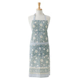 Anjali Cotton Block Apron 70x90cm Blue - Pure Apotheca