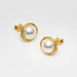 Annie Wire Wrapped Coin Pearl Earrings - Pure Apotheca