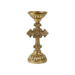 ANTIQUE GOLD CROSS CANDLEHOLDER SML - Pure Apotheca