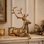 Antique Gold Sitting Deer 60cm - Pure Apotheca