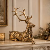 Antique Gold Sitting Deer 60cm - Pure Apotheca