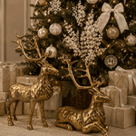 Antique Gold Sitting Deer 60cm - Pure Apotheca