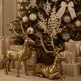 Antique Gold Sitting Deer 60cm - Pure Apotheca