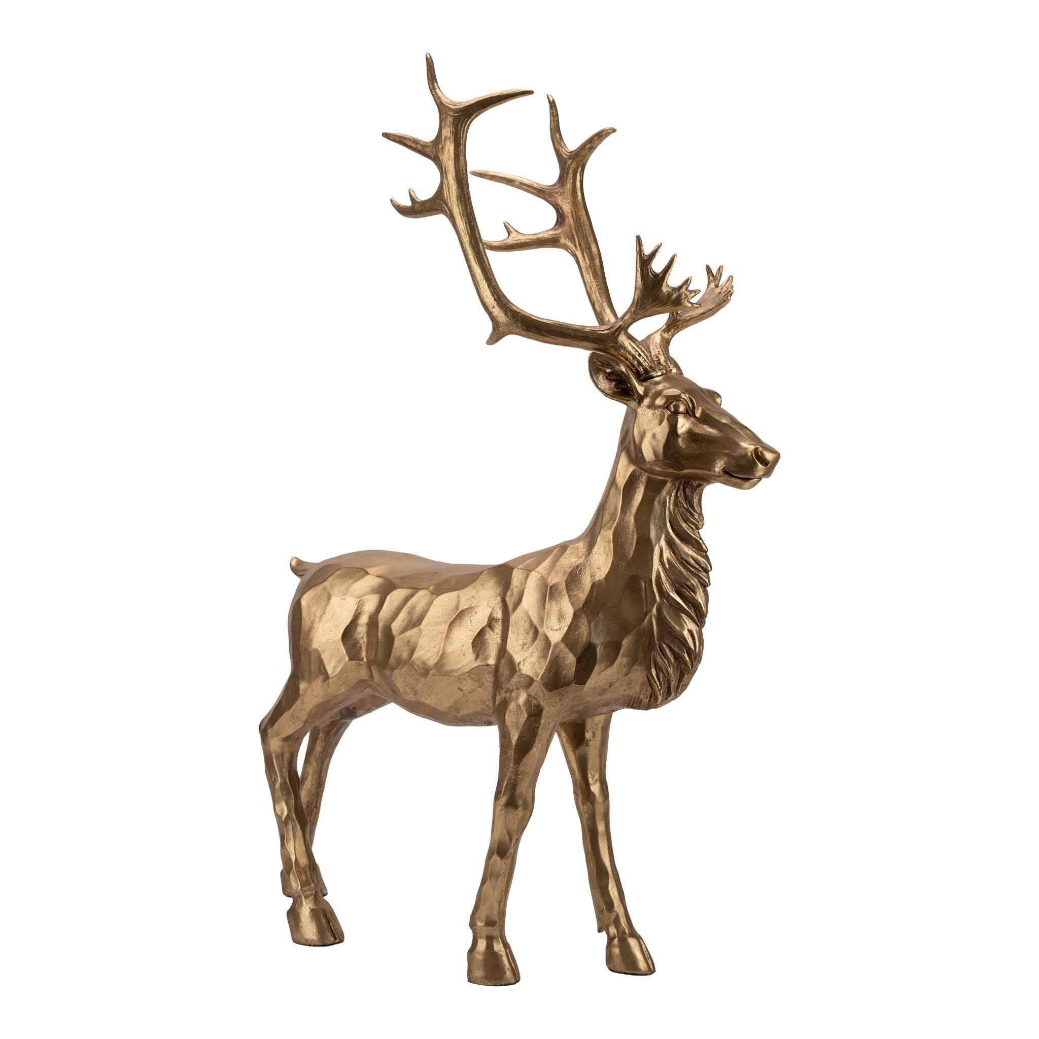 Antique Gold Standing Deer 85cm - Pure Apotheca
