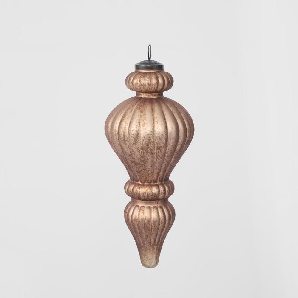 Antiqued Glass Hanging Finial Bronze Small - Pure Apotheca
