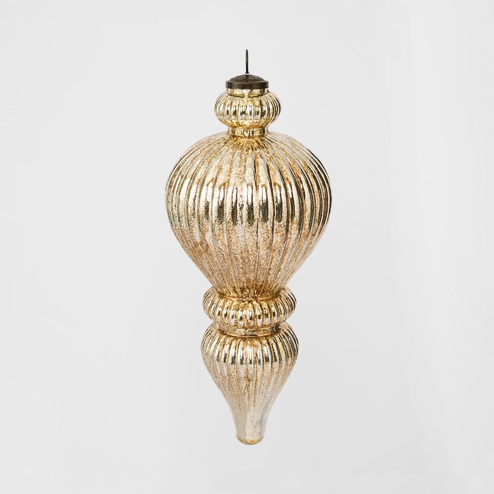 Antiqued Glass Hanging Finial Gold Large - Pure Apotheca