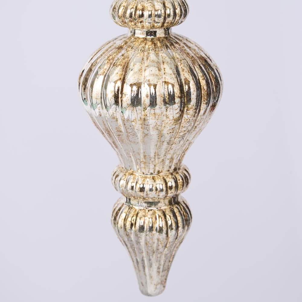 Antiqued Glass Hanging Finial Gold Small - Pure Apotheca