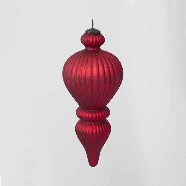 Antiqued Glass Hanging Finial Red Large - Pure Apotheca