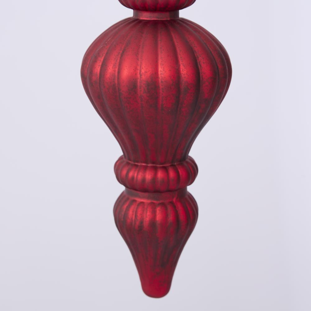Antiqued Glass Hanging Finial Red Small - Pure Apotheca