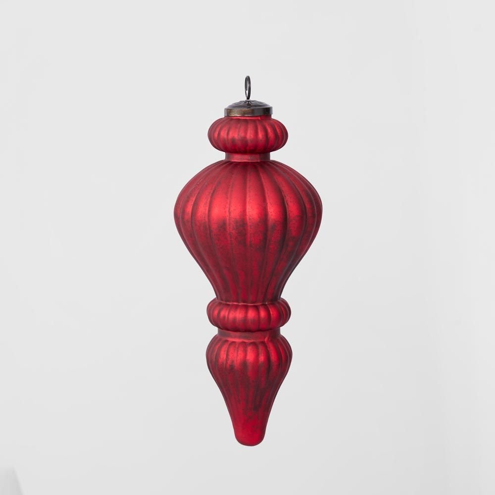 Antiqued Glass Hanging Finial Red Small - Pure Apotheca
