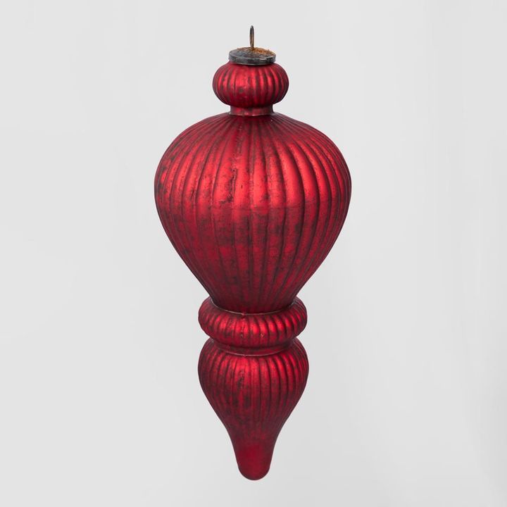 Antiqued Glass Hanging Finial Red XLarge - Pure Apotheca