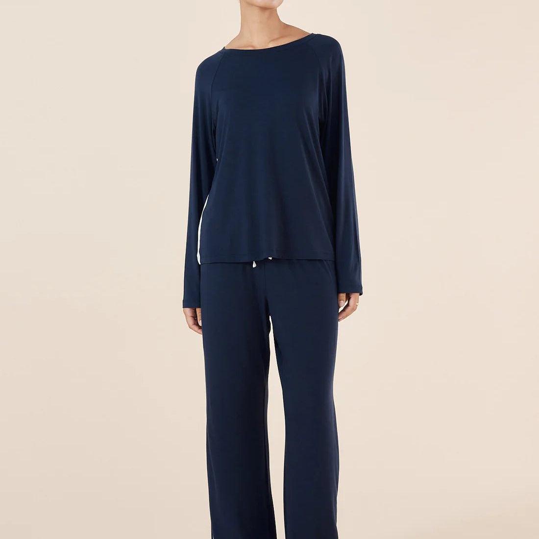 Anya Bamboo Sporty PJ Set Navy - Pure Apotheca