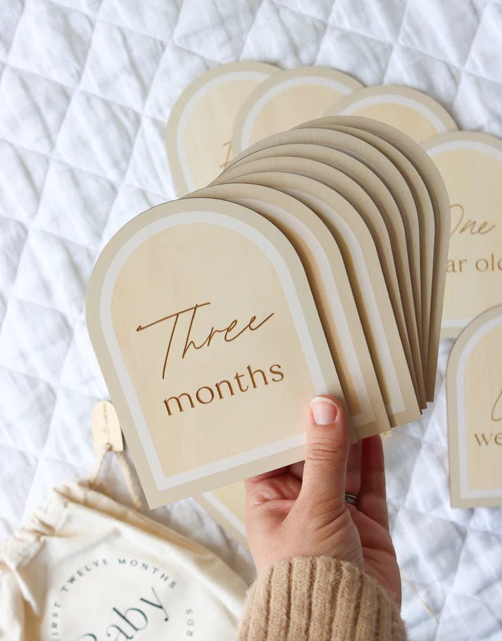 Arch Wooden Milestone Cards Beige - Pure Apotheca