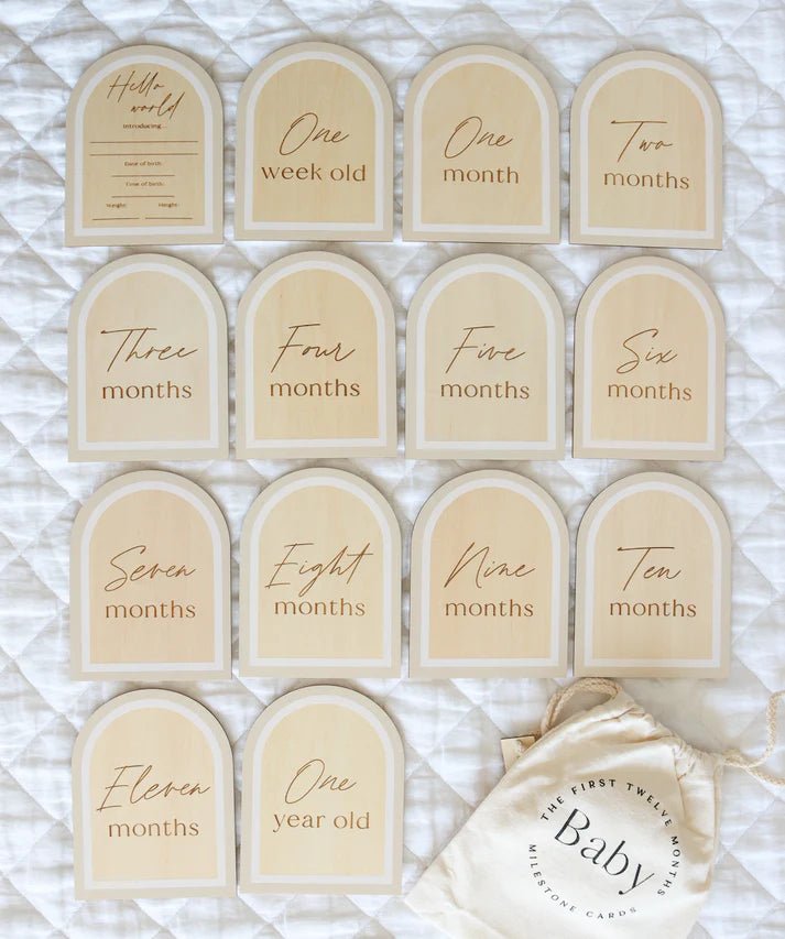 Arch Wooden Milestone Cards Beige - Pure Apotheca