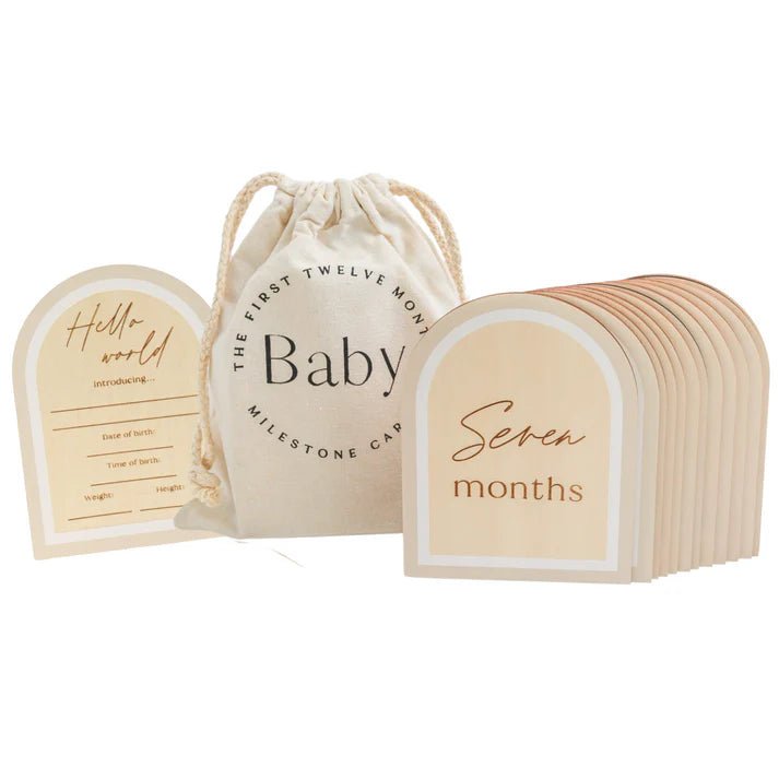 Arch Wooden Milestone Cards Beige - Pure Apotheca