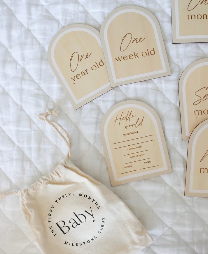 Arch Wooden Milestone Cards Beige - Pure Apotheca