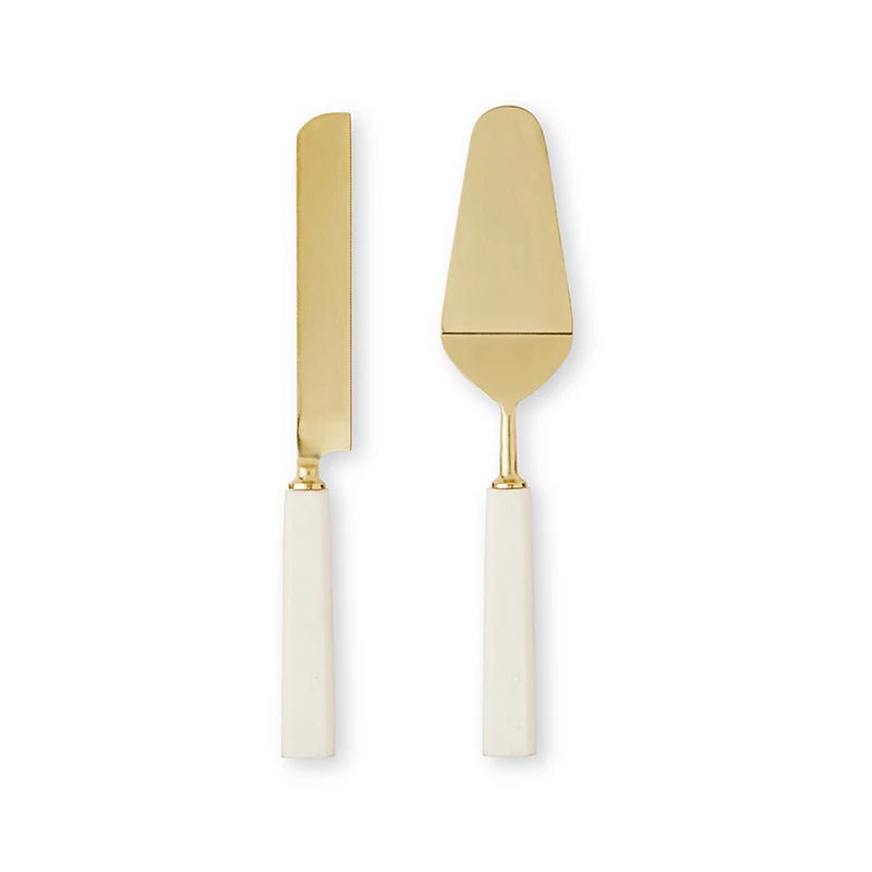 ARIES CREAM/GOLD CAKE SERVER SET - Pure Apotheca