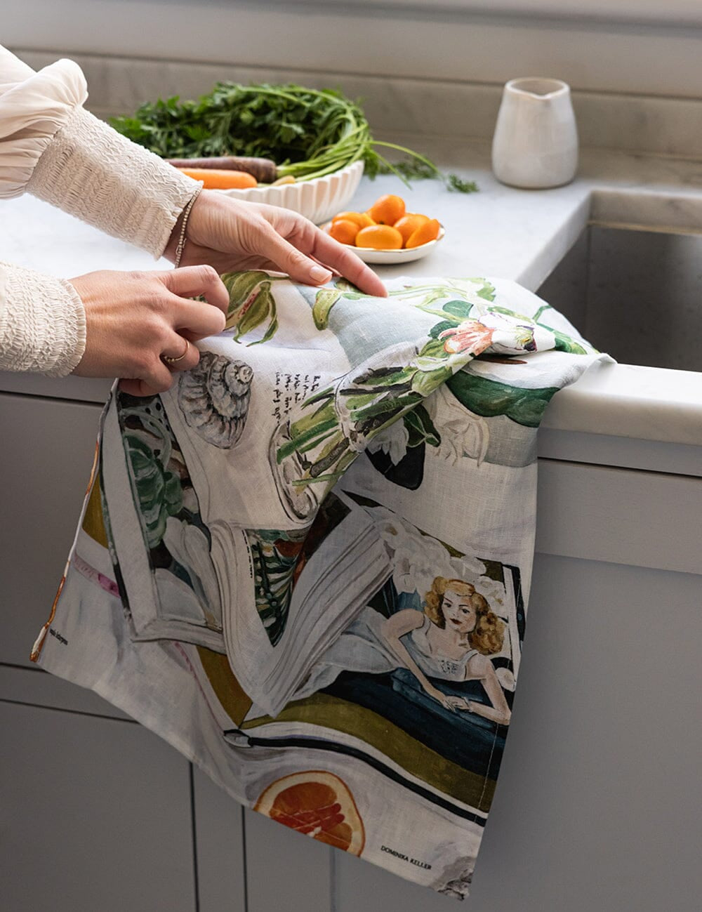 August Blooms Linen Tea Towel - Pure Apotheca