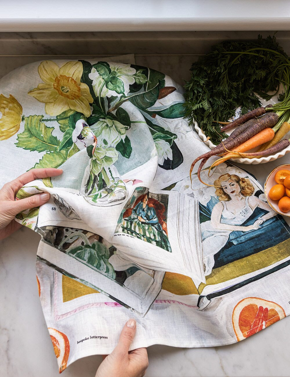 August Blooms Linen Tea Towel - Pure Apotheca