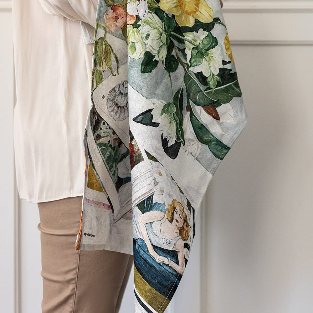 August Blooms Linen Tea Towel - Pure Apotheca
