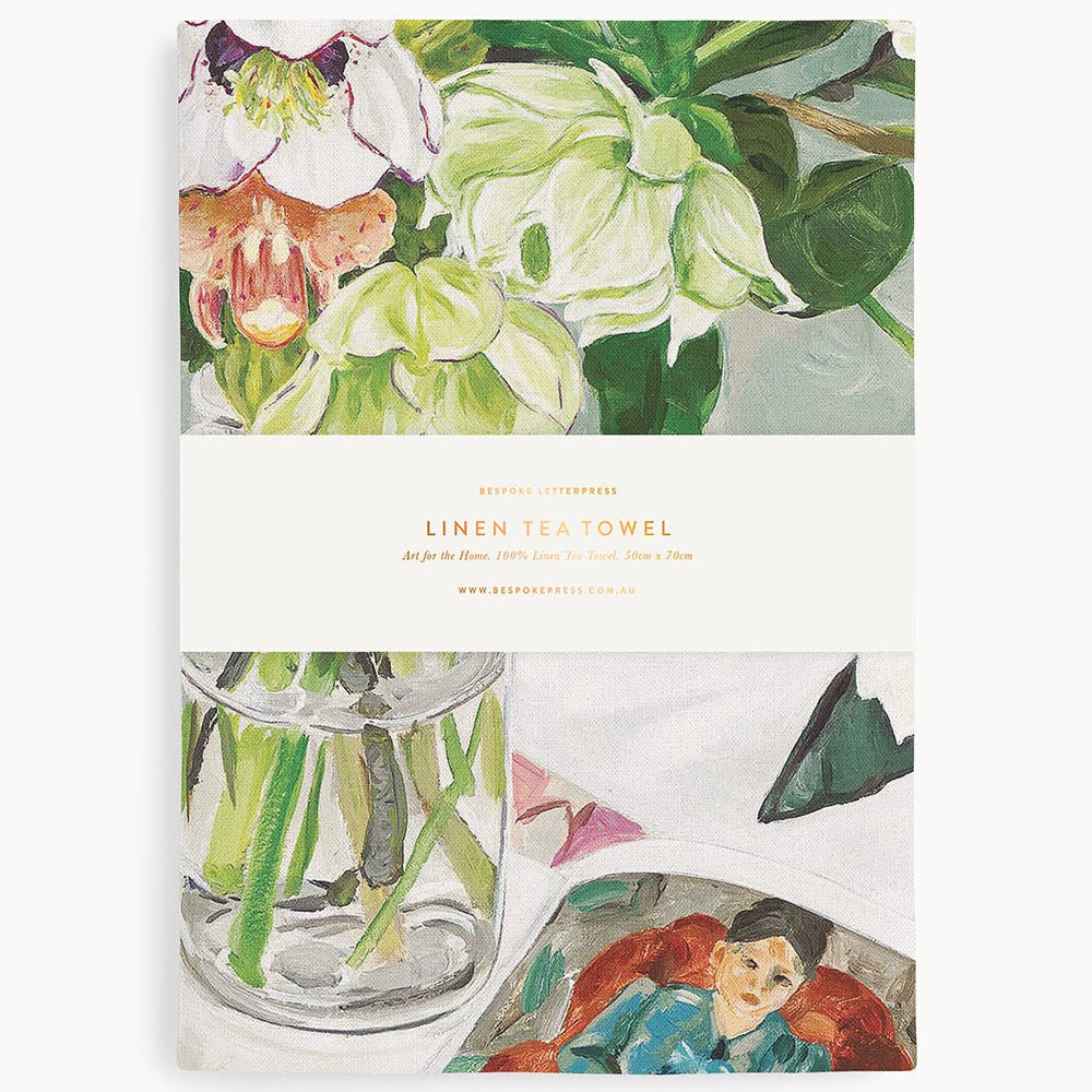 August Blooms Linen Tea Towel - Pure Apotheca