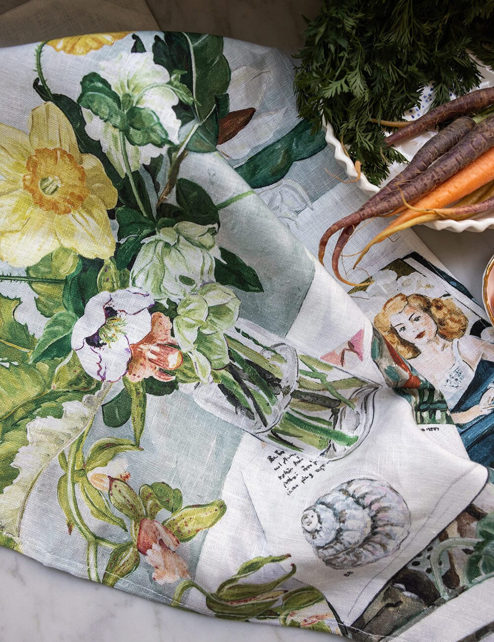 August Blooms Linen Tea Towel - Pure Apotheca