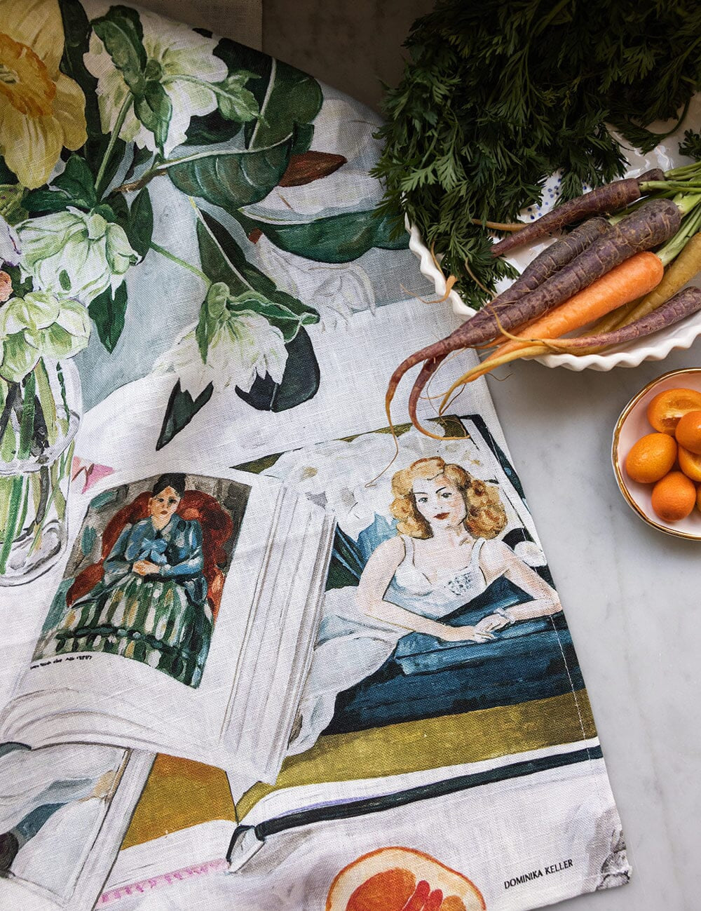 August Blooms Linen Tea Towel - Pure Apotheca