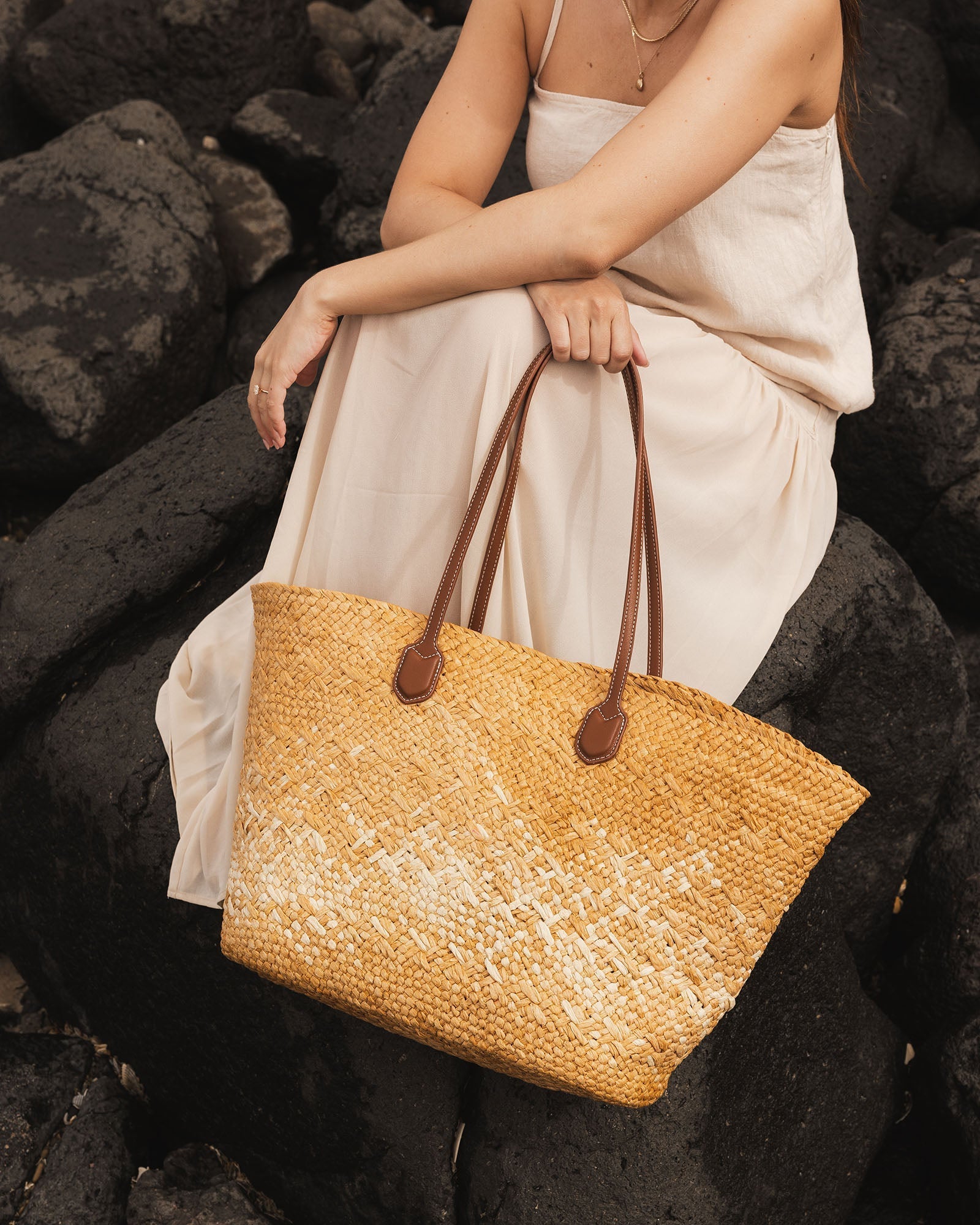 Ava Basket Tote - Natural Raffia - Pure Apotheca