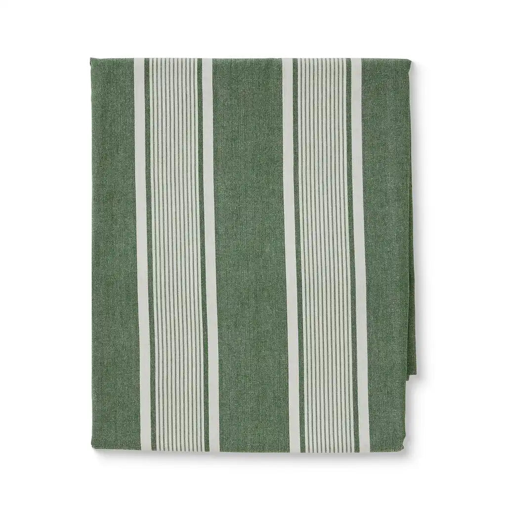 AVERY SPRUCE GREEN STRIPE TABLECLOTH 150X230CM - Pure Apotheca