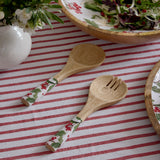 EVERGREEN ENAMEL SALAD SERVER SET