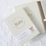 Baby Book with Keepsake Box Classic White Linen - Pure Apotheca
