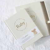 Baby Book with Keepsake Box Classic White Linen - Pure Apotheca