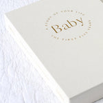 Baby Book with Keepsake Box Classic White Linen - Pure Apotheca