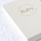 Baby Book with Keepsake Box Classic White Linen - Pure Apotheca