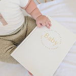 Baby Book with Keepsake Box Classic White Linen - Pure Apotheca