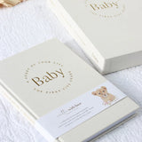 Baby Book with Keepsake Box Classic White Linen - Pure Apotheca